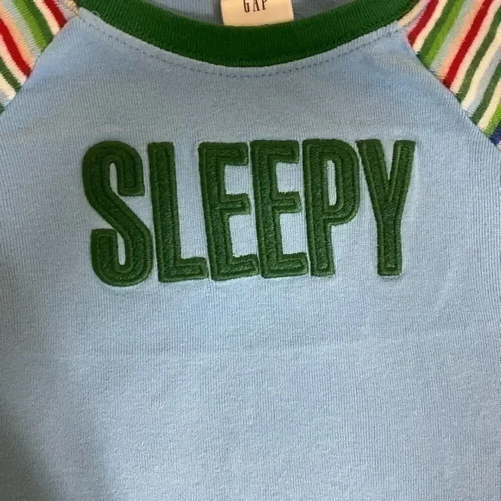 Carter’s Holiday T-shirt Sleepy Striped Embroidered long sleeve sleepwear top 3T